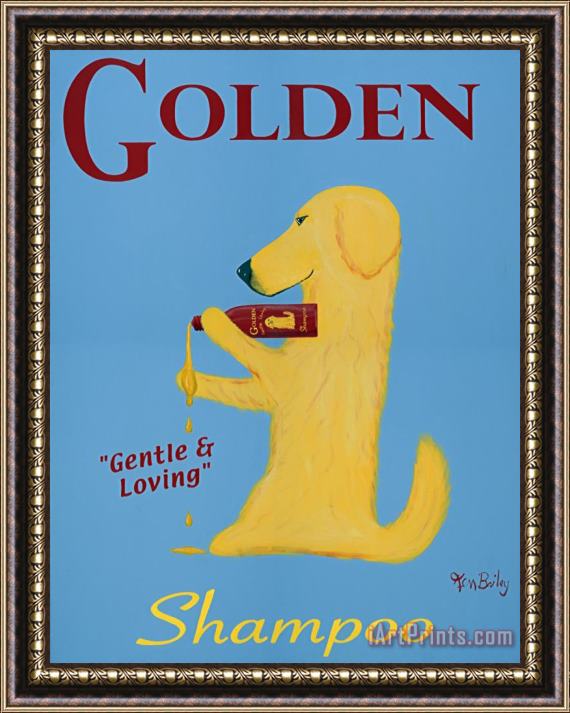 Ken Bailey Golden Dog Shampoo Framed Print
