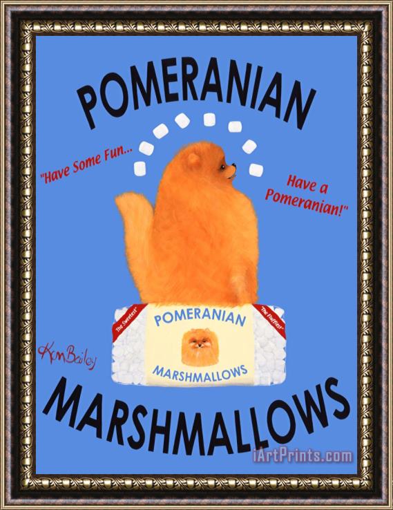 Ken Bailey Pomeranian Marshmallows Framed Print