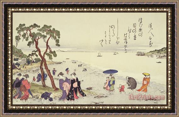 Kitagawa Utamaro A Page From The Gifts Of The Ebb Tide Framed Print