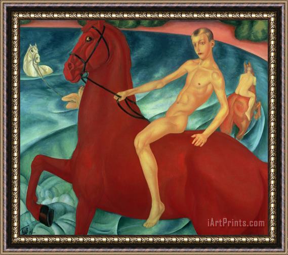 Kuzma Sergeevich Petrov-Vodkin Bathing of the Red Horse Framed Print