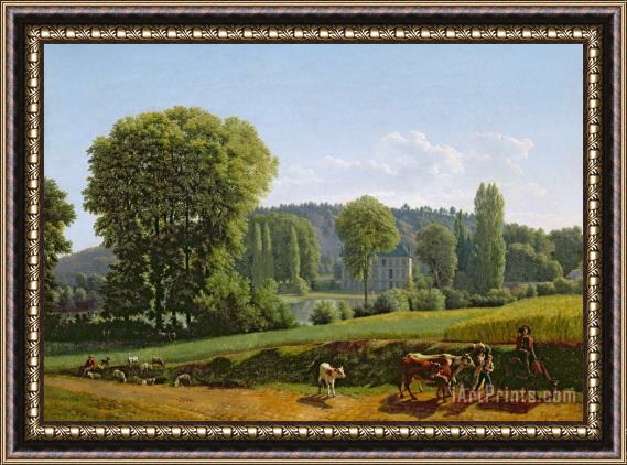 Lancelot Theodore Turpin de Crisse Landscape with Animals Framed Print