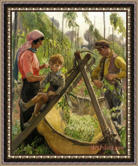 Laura Knight The Hop Pickers in Malvern Framed Painting