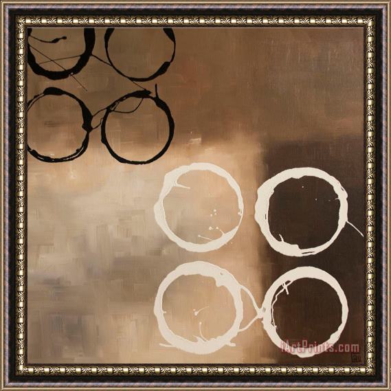 laurie maitland Circles in Neutral I Framed Painting