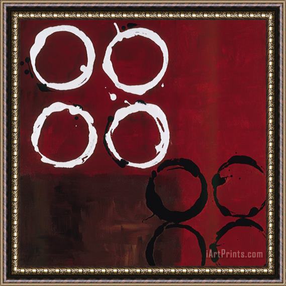 laurie maitland Red Circles I Framed Painting