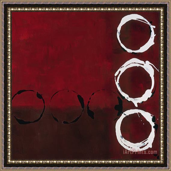 laurie maitland Red Circles II Framed Painting