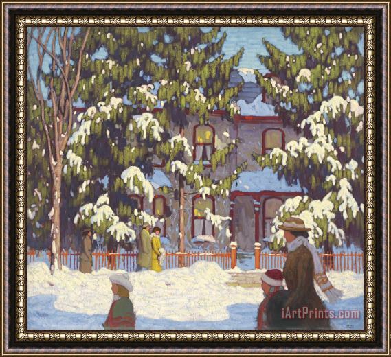 Lawren Stewart Harris Winter Afternoon, City Street, Toronto Or Sunday Morning Framed Painting