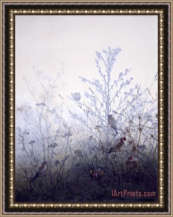 Leon Bonvin Birds Resting on Bushes Framed Painting
