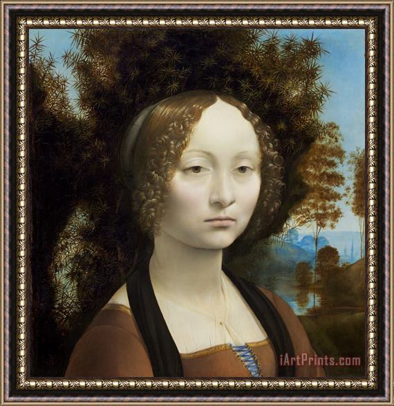 Leonardo da Vinci Ginevra De Benci Framed Painting