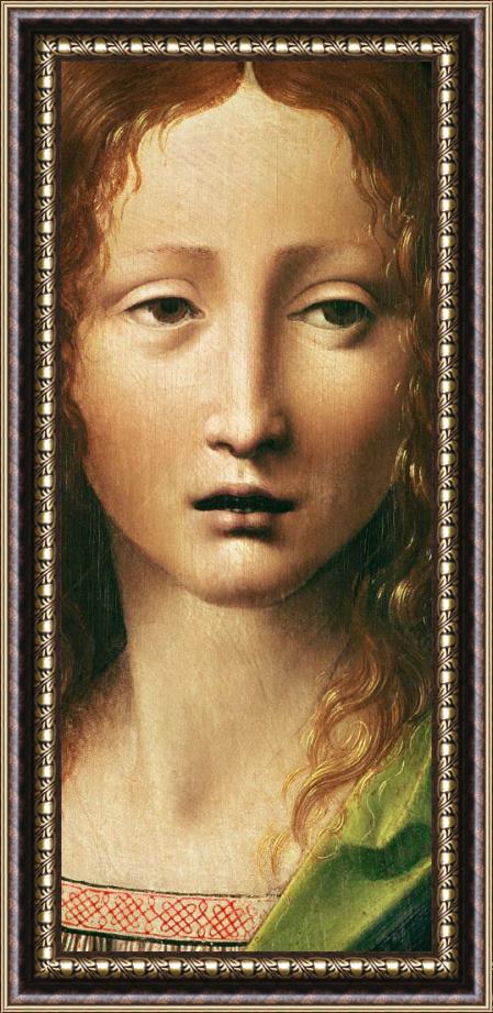 Leonardo da Vinci Head Of The Savior Framed Painting