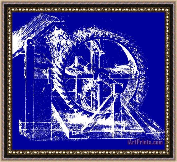 Leonardo da Vinci Leonardo Machine Blueprint Framed Painting