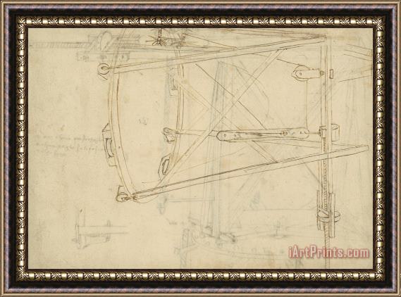 Leonardo da Vinci Page From Atlantic Codex Framed Painting