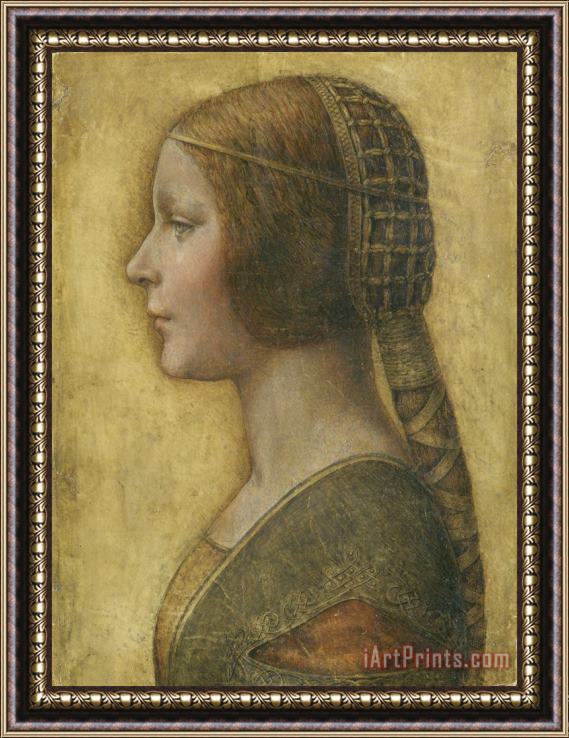 Leonardo da Vinci Profile Of A Young Fiancee Framed Painting