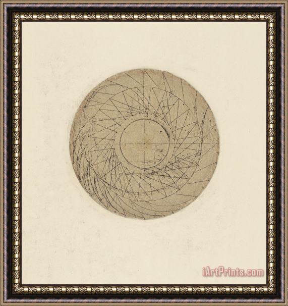 Leonardo da Vinci Study Of Water Wheel From Atlantic Codex Framed Print