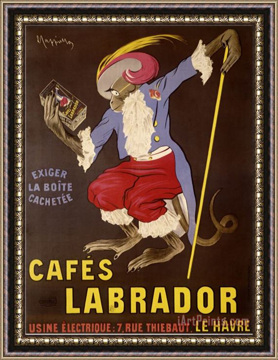 Leonetto Cappiello Cafes Labrador Framed Print