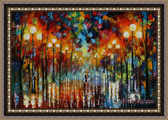 Leonid Afremov A Date With The Rain Framed Painting