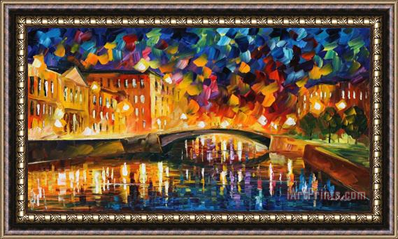 Leonid Afremov Bridge Over Dreams Framed Painting