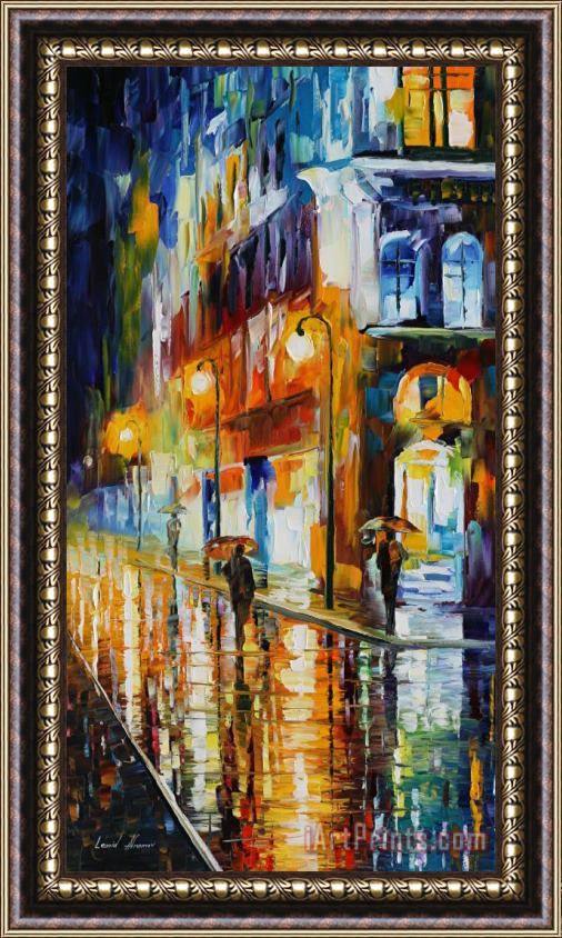 Leonid Afremov City Of Rain Framed Painting