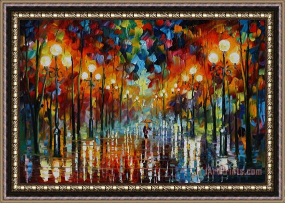Leonid Afremov Date With The Rain Framed Painting