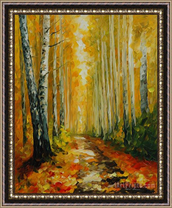 Leonid Afremov Fall Birches Framed Painting