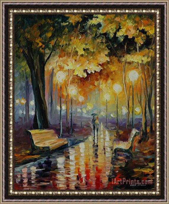 Leonid Afremov Fall Evening Framed Painting