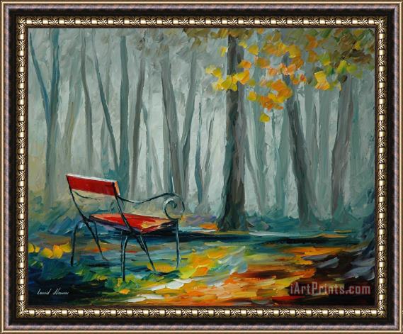 Leonid Afremov Lonely Bench Framed Painting