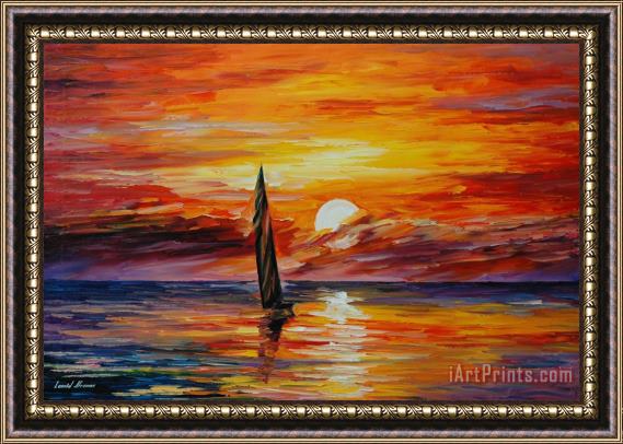 Leonid Afremov Lonely Sail Framed Print