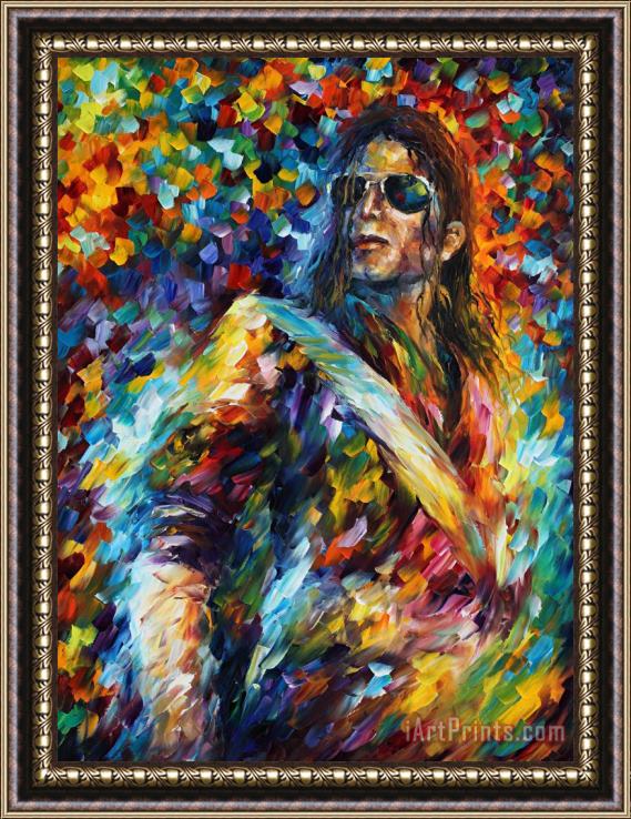 Leonid Afremov Michael Jackson Framed Painting