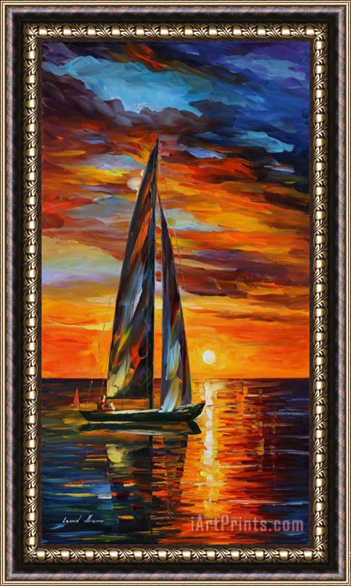 Leonid Afremov Sailing With The Sun Framed Painting
