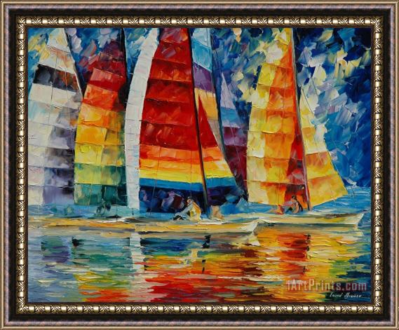 Leonid Afremov Sea Regatta Framed Painting