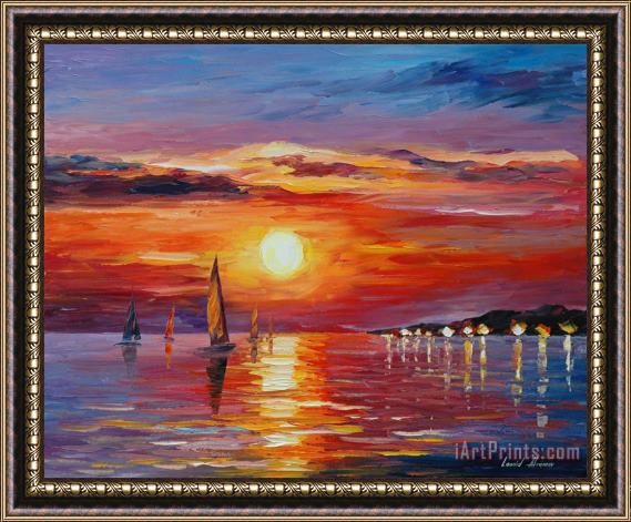 Leonid Afremov Sunset Framed Print