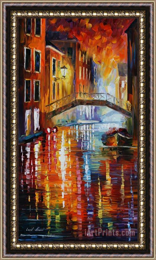 Leonid Afremov The Canals Of Venice Framed Painting