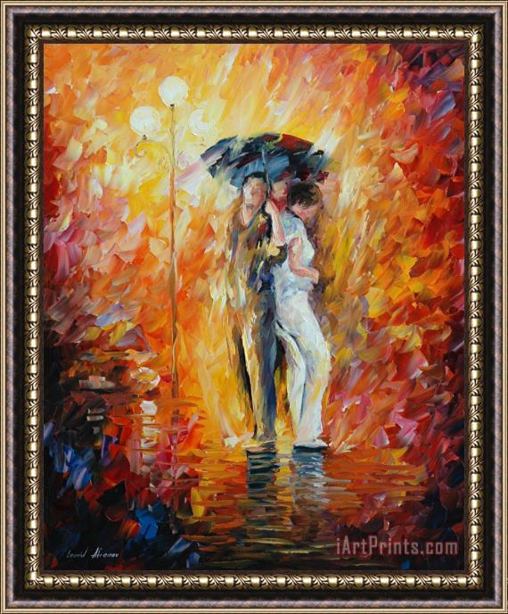Leonid Afremov Under One Umbrella Framed Painting