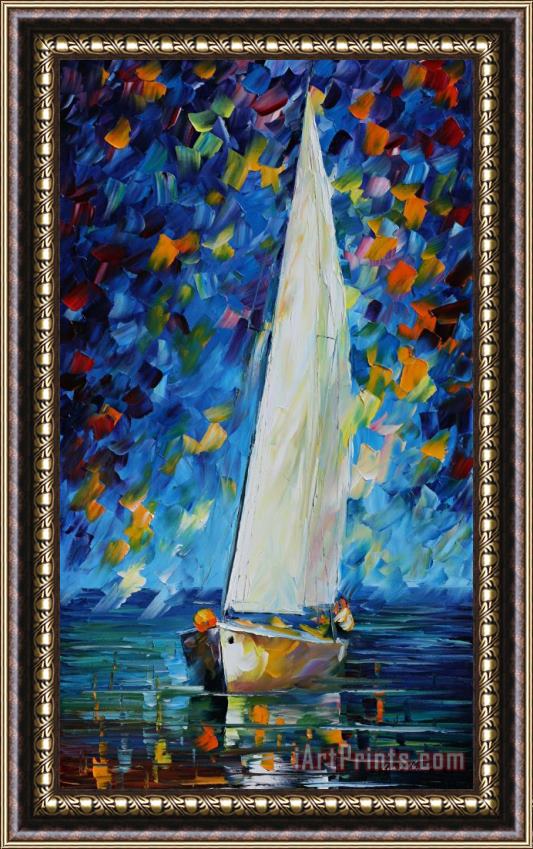 Leonid Afremov White Sail Framed Print