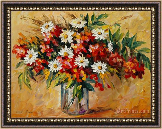 Leonid Afremov Wildflowers Framed Painting