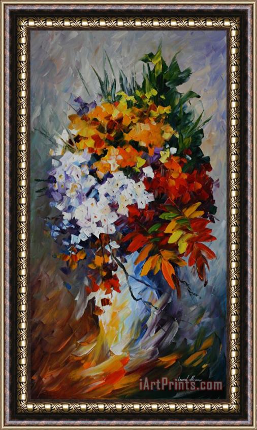 Leonid Afremov Winter Bouquet Framed Print