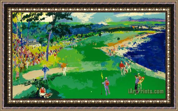 Leroy Neiman 18th at Pebble Beach Framed Painting