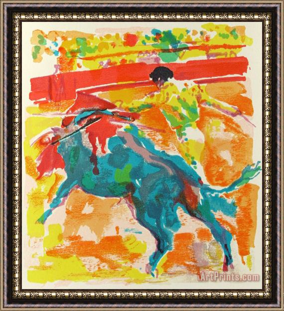 Leroy Neiman Bull Fight Framed Painting