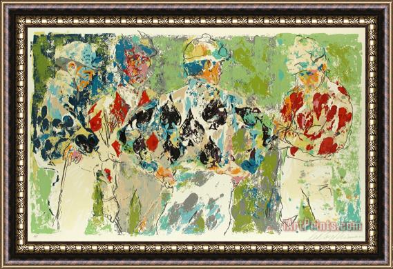 Leroy Neiman Four Jockeys Framed Painting