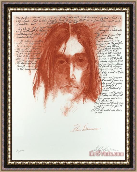 Leroy Neiman John Lennon Imagine Framed Print