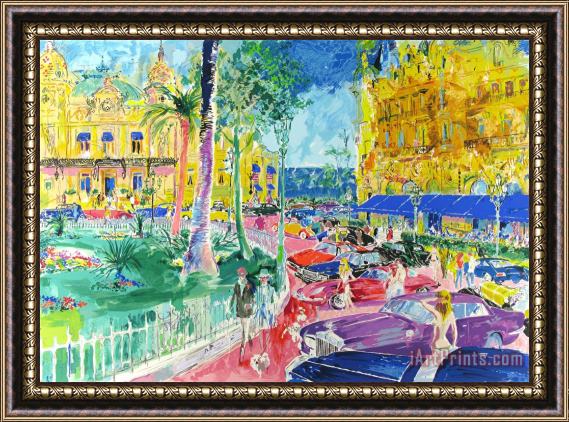 Leroy Neiman Place Du Casino, Monte Carlo Framed Painting