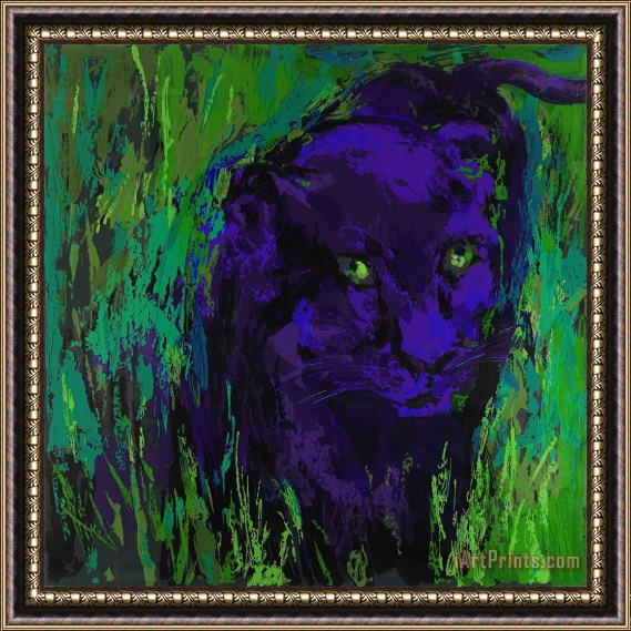 Leroy Neiman Portrait of The Black Panther Framed Print
