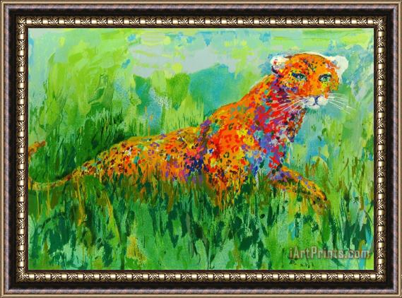Leroy Neiman Prowling Leopard Framed Painting