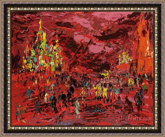 Leroy Neiman Red Square Framed Painting