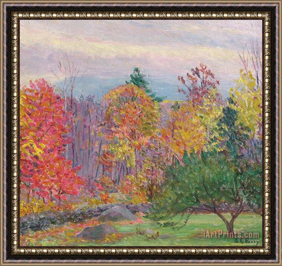 Lilla Cabot Perry Landscape At Hancock In New Hampshire Framed Painting