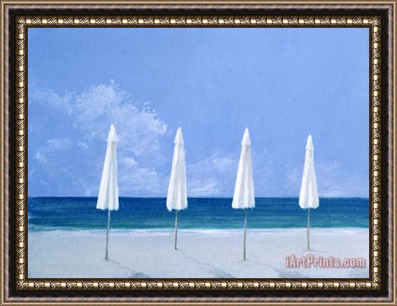 Lincoln Seligman Beach Umbrellas Framed Print