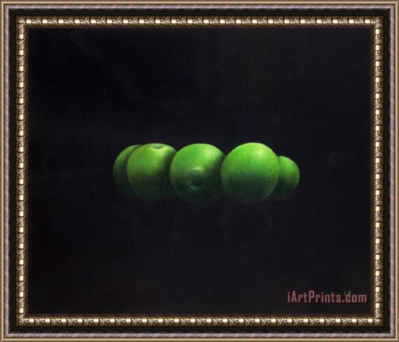 Lincoln Seligman Five Green Apples Framed Painting