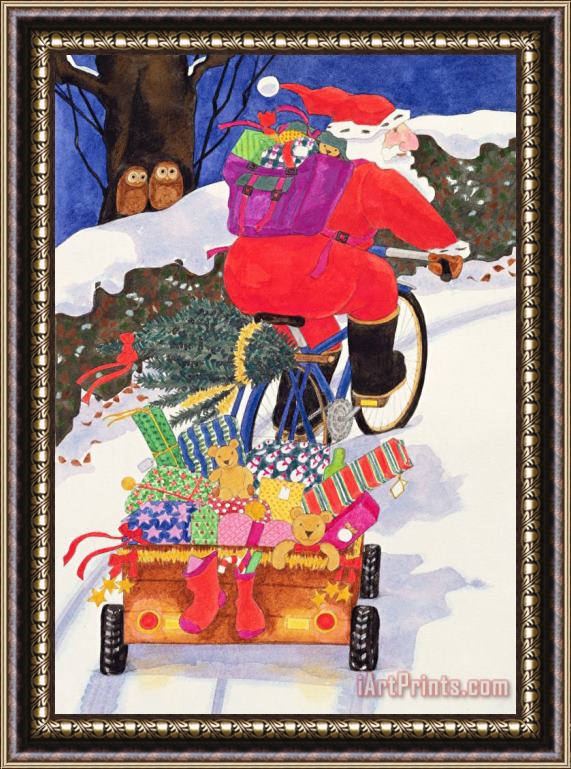 Linda Benton Santas Bike Framed Print