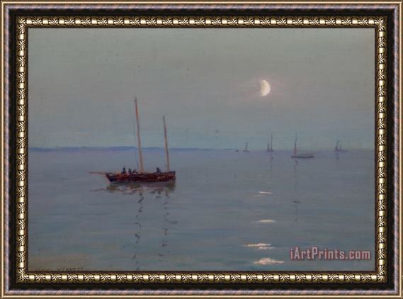 Lionel Walden Boat on Quiet Water Framed Painting