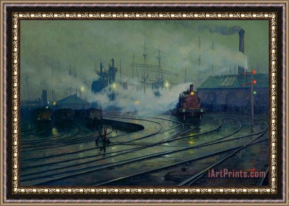 Lionel Walden Cardiff Docks Framed Painting
