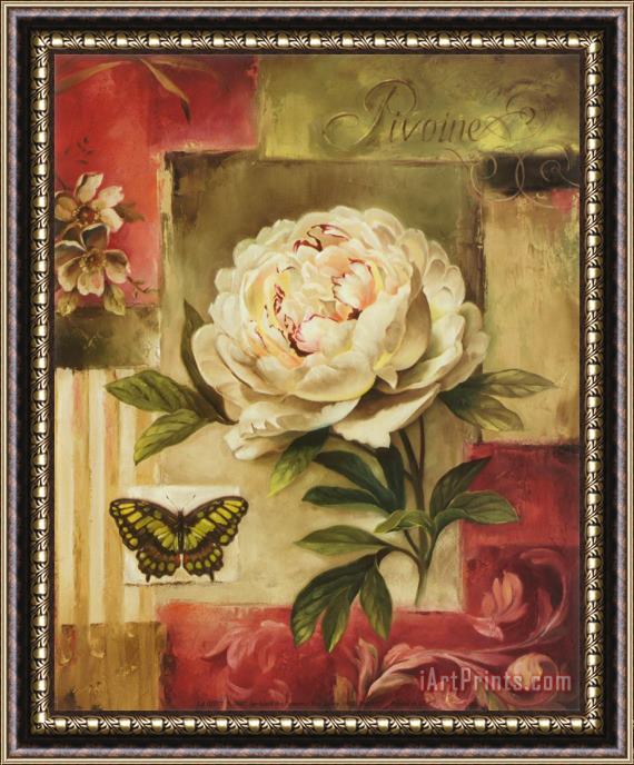 Lisa Audit Peony And Butterfly Framed Print